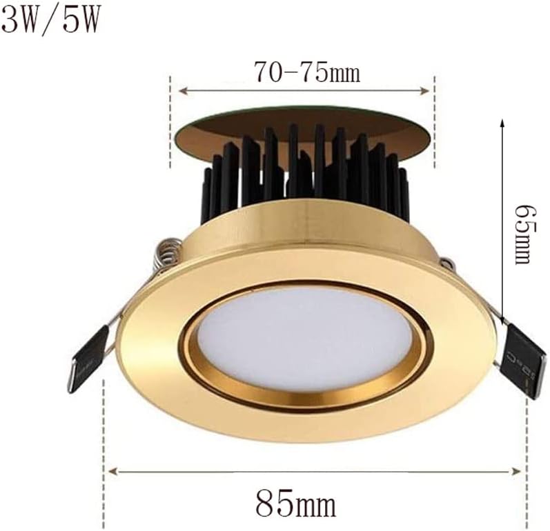 USMJQVZ 9-Pack Golden Aluminum Recessed Ceiling Light LED Downlight 3W,5W,7W,12WNordic Modern LED Recessed Lighting Gold Retrofit LED Recessed Lighting Fixture