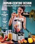 WantJoin Commercial Professional Blender With Shield Quiet Sound Enclosure 2200W Industries Strong and Quiet Professional-Grade Power, Self-Cleaning, Silver