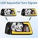 ELH LED DRL Headlight Assembly Fit For 2001-2011 Ford Ranger w/Sequential Turn Light 01-11 Ranger Headlamp Black Housing Clear Reflector