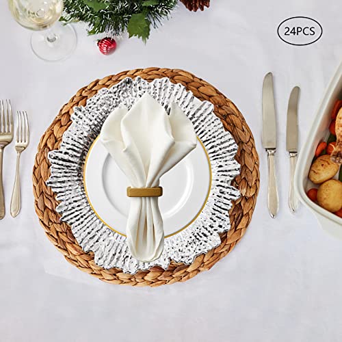 24 platos decorativos redondos de plástico 13 pulgadas miniatura 5