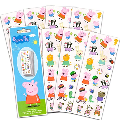 Peppapig PEPPA PIG PARTY FAVORS Sticker Set -- Bundle Includes 16 Sheets Of Peppa Pig Stickers, Over 300 Stickers Total, With Barn Bots Door Hanger thumb #1