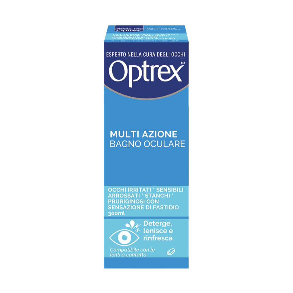 Optrex Multi Azione Bagno Oculare 300ml per Occhi Rossi Stanchi e Irritati