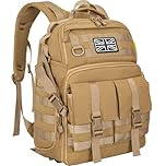 Camera Backpack with 15.6" Laptop Compartment – Waterproof Camera Bag, Durable DSLR/SLR Photography Bag Compatible with Canon, Nikon, DJI Drones | Removable Padded Insert | Tripod Holder Strap (Khaki)