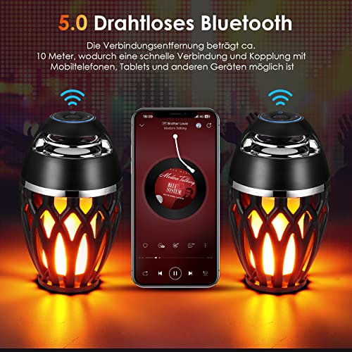 Haut-parleur Bluetooth portable résistant à l'eau avec effet feu