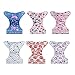 ALVABABY 6 Pack Cloth Diaper with 12 Inserts One Size Adjustable Washable Reusable Diaper Cover for Baby Girls and Boys
