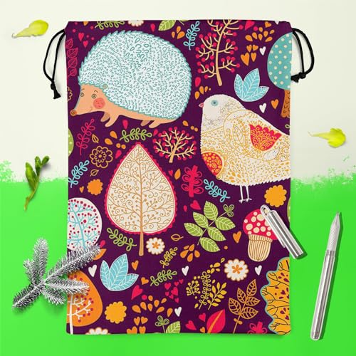 Image of ArtzFolio Crew Cut Leaves D2 | Reusable Sack Bag | Bag for Gym, Storage, Vegetable & Travel