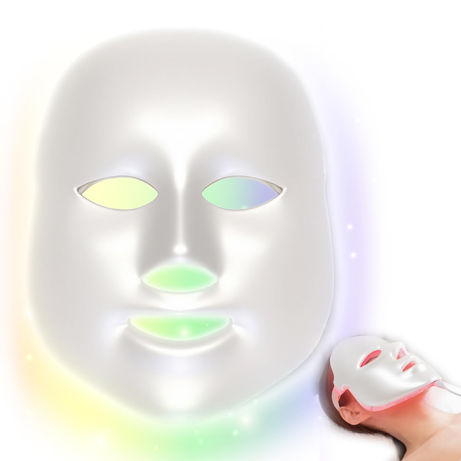 Maska na twarz LED, terapia czerwonym światłem, 7 kolorów, światło skóry, maska świetlna przeciw trądzikowi, zmarszczkom i odmładzaniu skóry, profesjonalna pielęgnacja skóry w domu i w