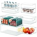 8 PACK Freezer Organizer Bins Clear Stackable Storage Bins with Side Handles for Fridge Organization and Storage Home Organization Must Haves