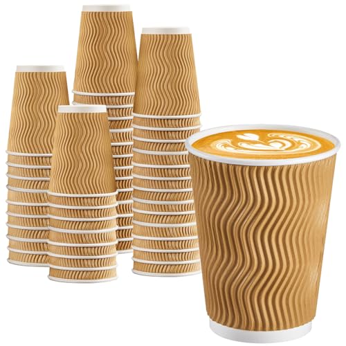 BYSNOW 100 Pack 12 oz Paper Cups