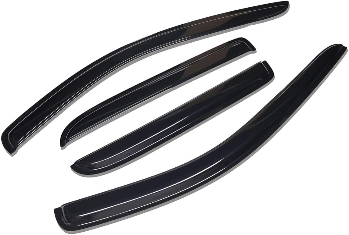 Lightronic WV94059 Outside-Mount Car Window Visors Rain Guards, Dark Smoke, 4-Pieces Set, Fit 2001-2012 Ford Escape, 2009-2012 Escape Hybrid, 2008-2012 Mazda Tribute, 2005-2011 Mercury Mariner