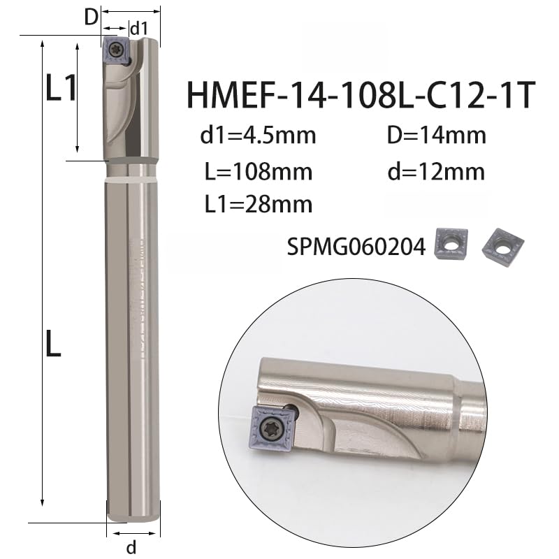 1 stück HMEF Senker Bohrkopf Fräserhalter CNC Schaft Raue Bohrstange Stange Werkzeuge Einsätze SPMG HMEF-14-108-C12-1T(HMEF-23-126-C20-3T)
