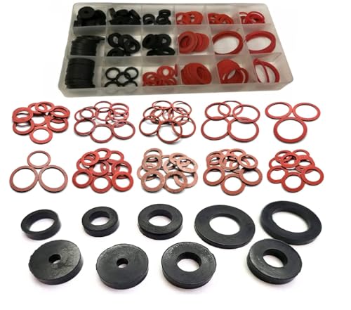 UKDD® 141pc Sealing Washer Set Rubber & Fibre Washer Assorted Set Kit Plumbing Plumber