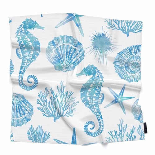 Vintage Floral Head Scarf Silk Feel Like White Peonies Gold Leaves Branches Berries Bandana Soft for Women Girls