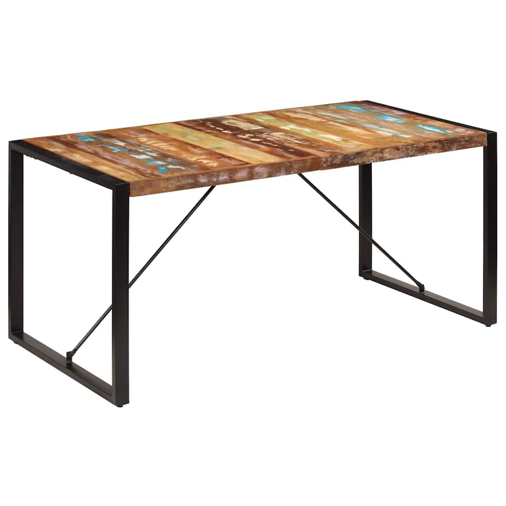 Table à manger en bois vieilli massif 160 x 80 x 75 cm Table de