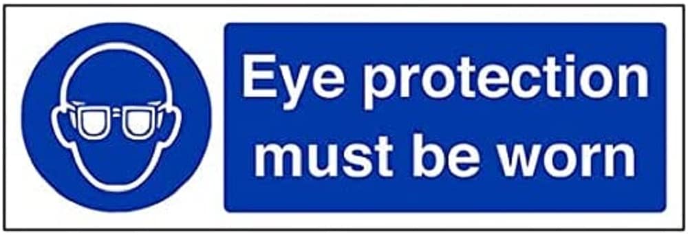 V Safety Mandatory PPE - Eye Protection Must Be Worn - 300 X 100mm