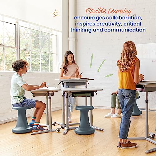 Image of ECR4Kids Twist Active Wobble Stool, 18in Seat Height, Classroom Furniture, Dark Grey