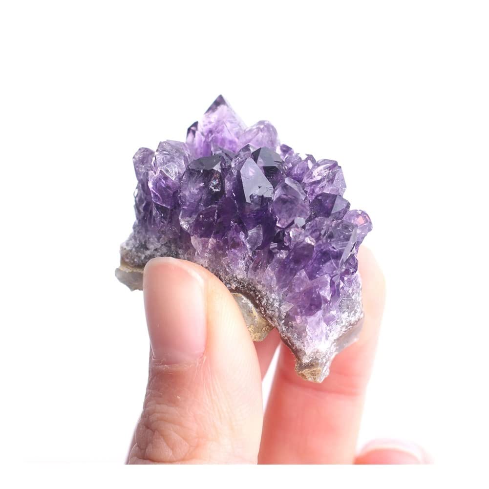 1 unidad de geoda de racimo de cristal de amatista Natural, cuarzo púrpura, punto crudo, espécimen curativo, decoración del hogar, hermosa piedra de cristal Natural Inicio Colecciones ( Color : 10-20g
