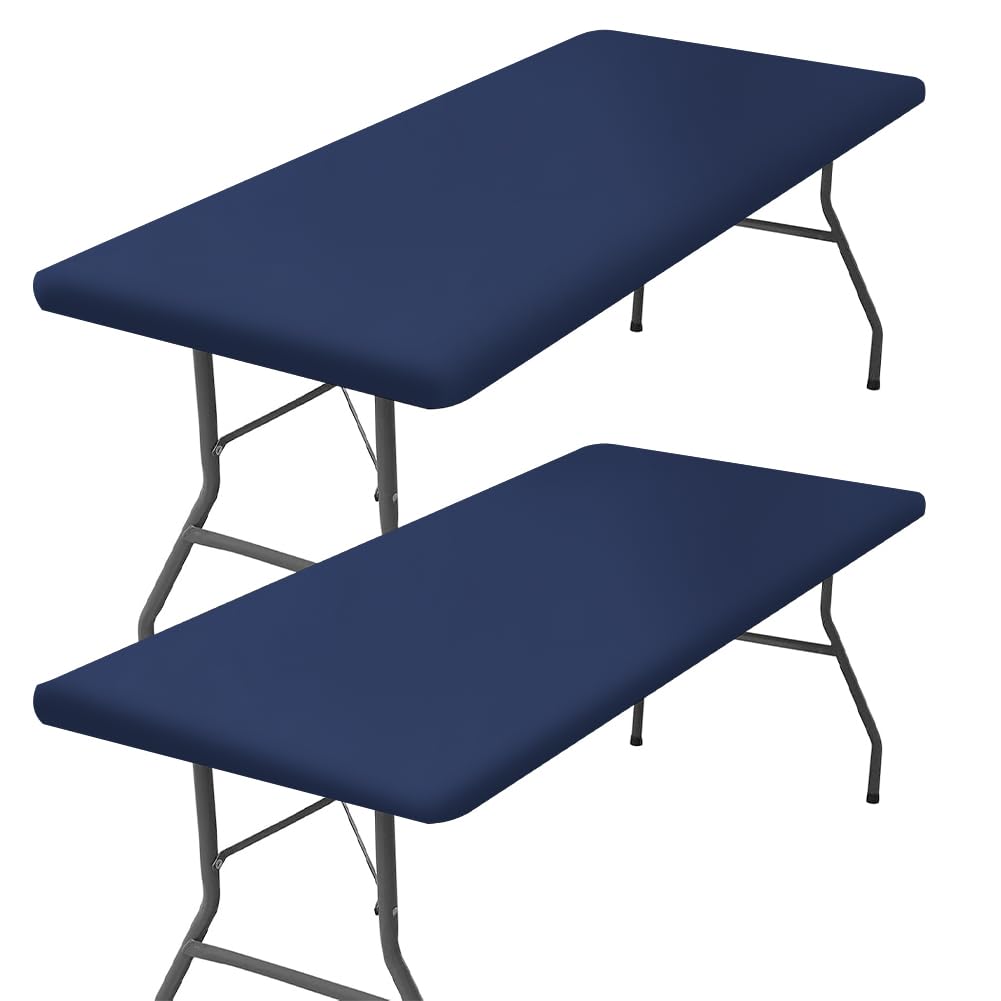 GORGECRAFT 2 Packung Rechteckige Picknick Tischdecke Wasserdicht Elastisch Polyester Tischdecke Passend Für 6 Fuß Klapptische Abwischbare Und Waschbare Tischdecken Für Camping Bankette Im Freien GORGECRAFT 2 Packung Rechteckige Picknick Tischdecke Wasserdicht Elastisch Polyester Tischdecke Passend Für 6 Fuß Klapptische Abwischbare Und Waschbare Tischdecken Für Camping Bankette Im Freien