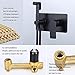Hand Held Bidet Sprayer for Toilet Brass Hot and Cold Baby Cloth Diaper Wall Mounted with 1.5M Shower Hose Portable Bathroom Cleaning Kit,Black(Black)
