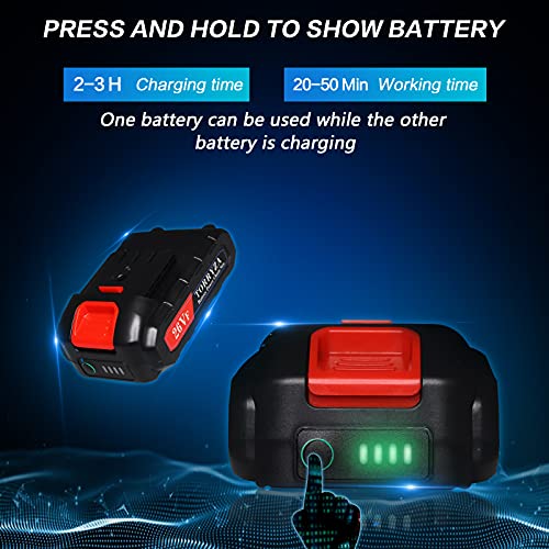 TORRYZA Mini Chainsaw 4-Inch Cordless Power Chain Saws, Portable 26V Electric Chainsaw, Pruning Shears Chainsaw for Courtyard Tree Branch Wood Cutting -Black 26V+Spare Battery