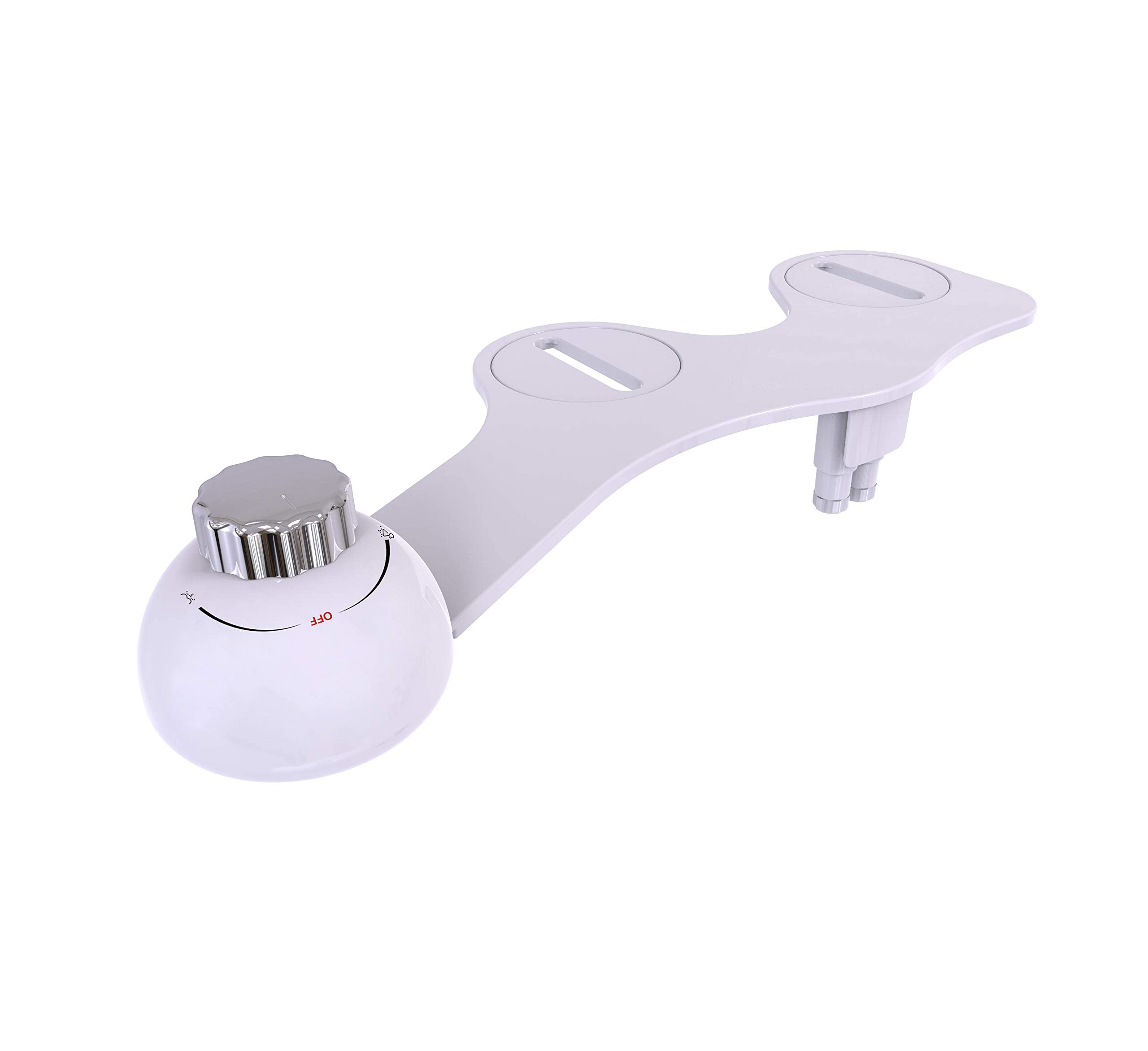 Elegant Casa Cold Water Bidet Dual Nozzle for Male & Female, White Finish with Adjustable Spray Position and Pressure |Toilet Seat |Commode Attachment |Bathroom Accessories| Health Faucet| EC-007