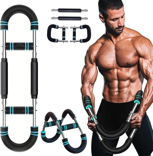 Image of Chest Trainer for Men, Adjustable Chest Workout Equipment, Twister Arm Trainer Chest Workout Machine, Chest Exerciser Flex Bar, Upper Body Muscle Strength Training Device for Home Gym (U60-100lbs Kit)