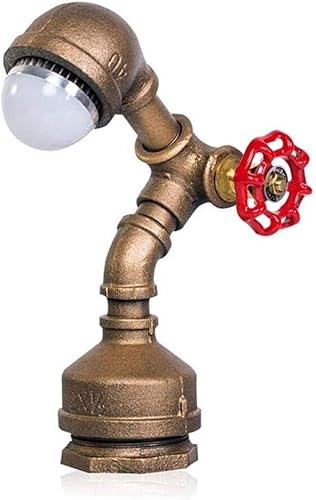 Miniatura 1 de WOCOYO TDD - Lámpara de escritorio steampunk para la industria, lámpara de mesa de tubería de agua, lámpara de mesa retro con tubos de agua, luz de