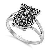 Sterling Silver Women's Vintage Wise Bird Owl Ring (Sizes 3-12) (Ring Size 6)