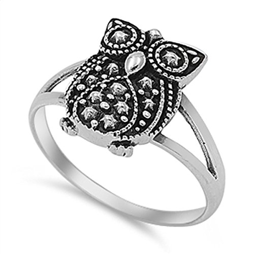 Sterling Silver Women's Vintage Wise Bird Owl Ring (Sizes 3-12) (Ring Size 6)