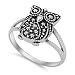 Sterling Silver Women's Vintage Wise Bird Owl Ring (Sizes 3-12) (Ring Size 6)