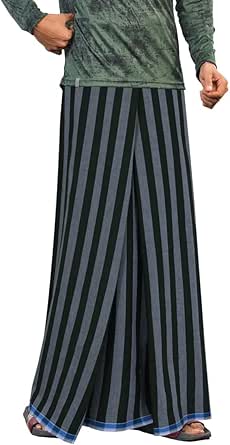 Kolakeer™ Men's Stitched Cotton Designer Lungi - 2.10 Mtrs Easy-To-Wear ...