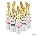 Nakamichi Excel Series 24k Gold Plated BFA Banana Plug 12-18 AWG Gauge Size 4mm for Speakers Amplifier Hi-Fi AV Stereo Home Theatre Audio Wire Cable Screw Connector, 8 Pcs (4-Pairs)