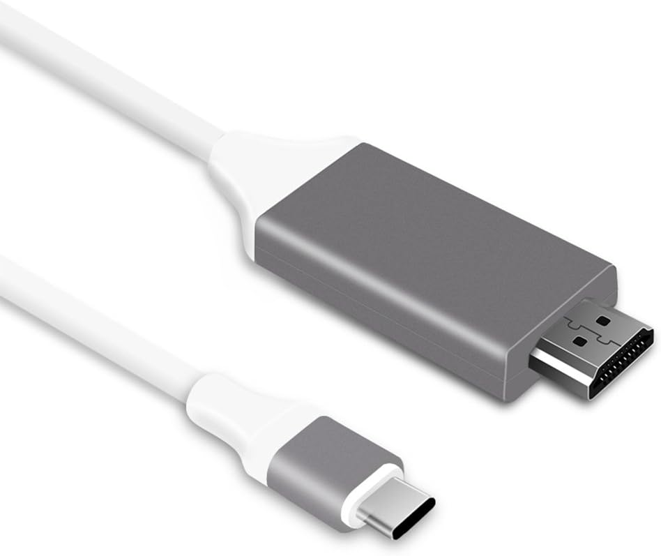 USB C to HDMI Cable 4K 30Hz, Type C Male to HDMI Male 6ft for MacBook, Chromebook, Dell XPS, HP Spectre, Surface Book 2, Acer Laptop and More