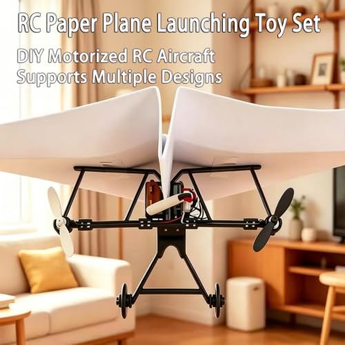 Image of CRILEAL 2 PCS DIY RC Paper Airplane Kit with Gyro Stabilizer, Electric Remote Control Plane, Foldable Fixed Wing Aircraft, Lightweight Easy-to-Fly STEM Toy for Kids, Teens and Adults
