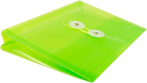 Vista 242 de Sobres de plástico con botón y cuerda, Variados Paquete de 6 colores surtidos