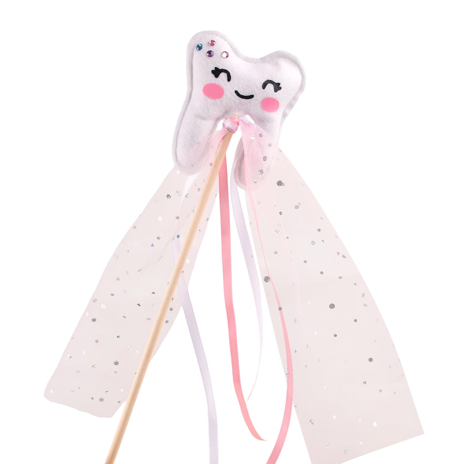 Childrens Tooth Fairies Wand with Soft Netting and Nonwoven Fabric for Halloween Stage Shows Party Decorations Kids Halloween Tooth Fairy Wand Nonwoven Fabric Costume Play School Event Party Tool