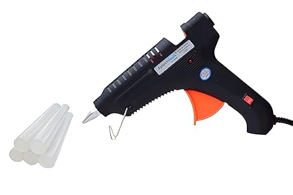 Delux Brand 40 Watt Hot Melt Glue Gun with on Off Switch and Indicator with Free 2 Glue Sticks