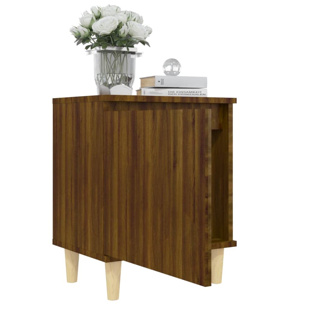 Table de chevet en bois massif de chêne marron 40 x 30 x 50 cm avec espace de rangement, table d'appoint scandinave, chambre à coucher, salon, montage mural