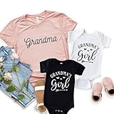 Grandmas Girl Grandmother and Granddaughter Gifts, Grandma Granddaughter Matching Shirts, Grandma's Girl, Personalized Grandkids Grandma Shirts, Gifts for New Grandma, Mother's Day Multicolor