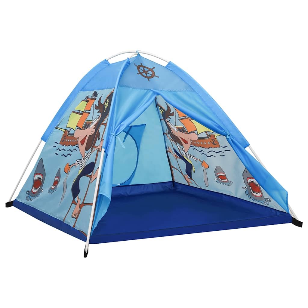 Spielzelt Piratenmotiv Blau 120x120x90 cm | Polyester wasserfest, mit Tragetasche, einfache Reinigung, geräumiges Design