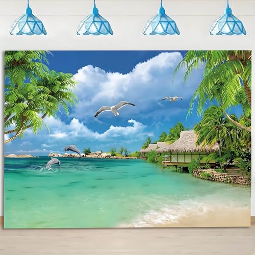 Fondo Fotográfico Playa Tropical 180x120 cm HQM miniatura 3