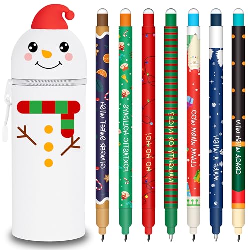 Radierbaren Gelstiften 2-in-1 Kawaii Silikon Federmäppchen,mit wärmeempfindlicher Tinte - Weiche Stiftetasche mit Reißve...