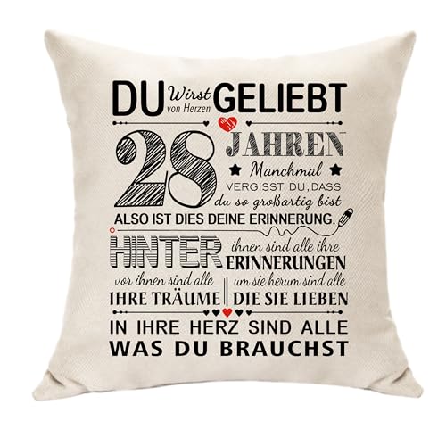 Hasodeo Kissenbezug Geburtstag Decroation Geschenke für 10. 15. 20. 30. 35. 40. 50. 60. 70. 80. 90. 100. Frauen Männer Mädchen Jungen Geburtstagsgeschenk Inspirierende Geschenke für Sie Ihn