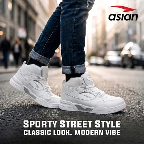 Image of ASIAN Tango-11 Men's High Top Sneakers | Stylish & Lightweight Lace-Up Shoes | Cushioned Sports Sneakers for Men | Ideal for Casual, Daily Use & Travel