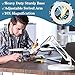 HITTI 10X Magnifying Glass with Light, 1,800 Lumens Stepless Dimmable, 3 Color Modes, 4.2″ Real Glass Lens LED Magnifying Desk Lamp & Clamp, Magnifier Light and Stand for Crafts Close Work-White