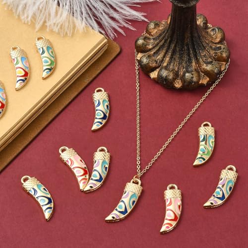 Mini breloques colorées en émail anti-ternissement pour création bijoux