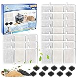 Cunina 20PCS Filters Compatible with Petory Cat Water Fountain - 74oz/2.2L Automatic - 10PCS Cat Fountain Filter Replacement & 10PCS Foam Filter