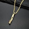 Sumpgle INS coréen et japonais minimaliste en acier titane spirale bar collier pendentif de style hip hop pour hommes et femmes #3