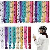 FrostyFlair Eishockey Geschenke, 32 Stück Eishockey Scrunchies & Haargummi, Seiden Haargummis für Damen, No-Crease Hockey Hair Accessories für Training & Alltag