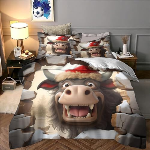 Parure de lit taureau 3D en microfibre résistant de qualité supérieure